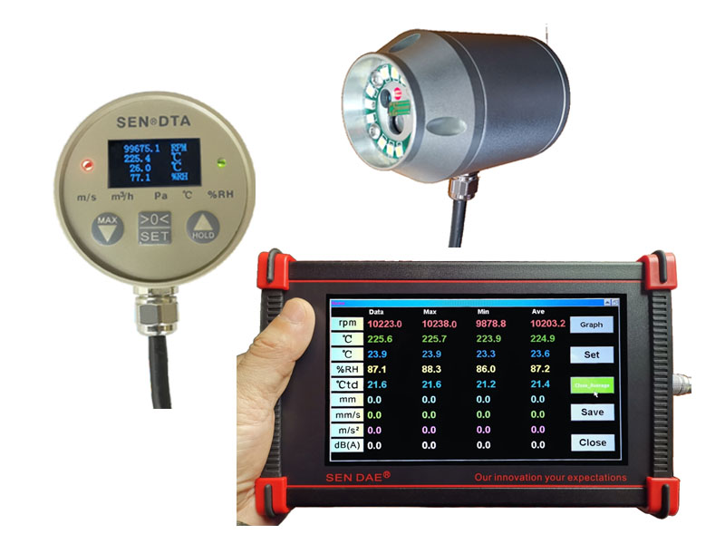 超高转速+频闪+温湿度综合传感变送控制仪